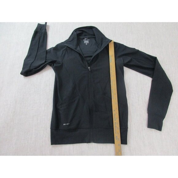 Nike Track Jacket Womens XS Black Dri Fit Long Sleeve Outdoor Logo Full‎ Zipper - Picture 6 of 7